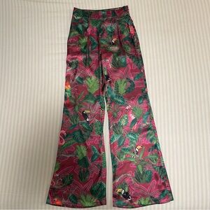 Silky Straight Leg Palm Royal Pants